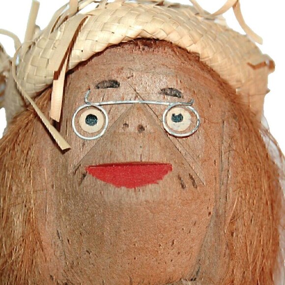 Tiki Face Bank Wooden Figurine Hand Carved Boho Doll Decorative - Picture 5 of 9